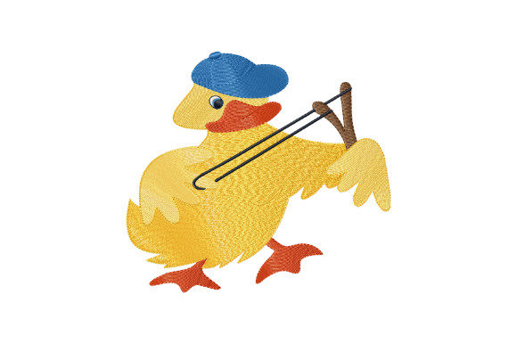A Funny Duckling with a Slingshot: A Seasonal Embroidery Gem