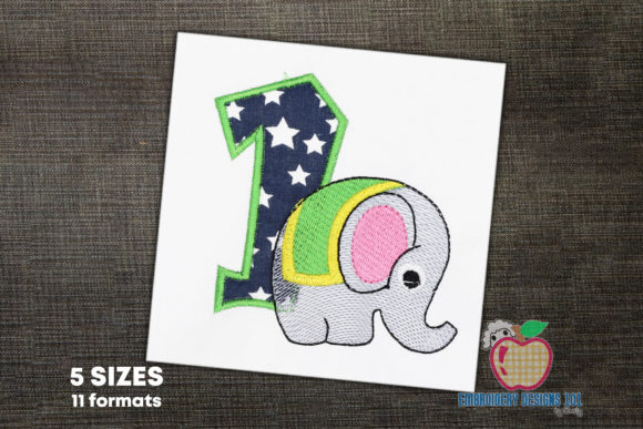 A Stylish Elephant Applique for Boutique Apparel