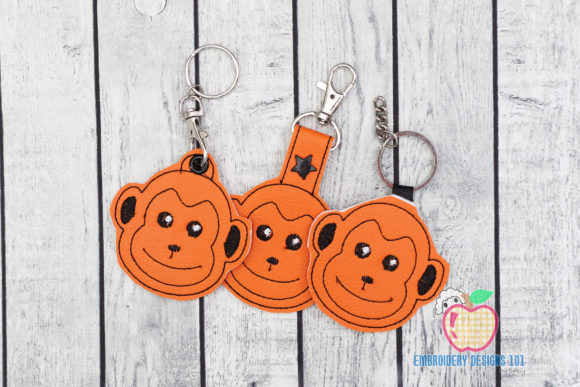 Monkey Face ITH Snaptab Keyfob