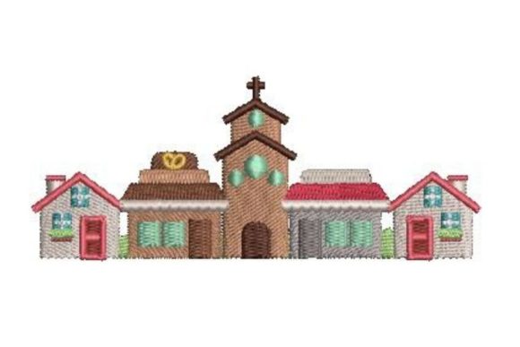 Row of Buildings Embroidery Review